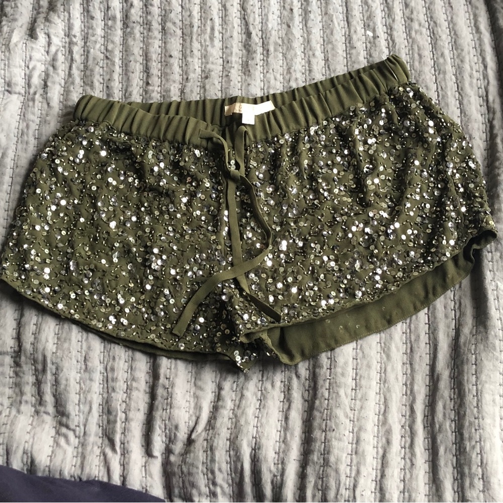 Y2K bling Guess mini shorts beaded sequins + Drawstring